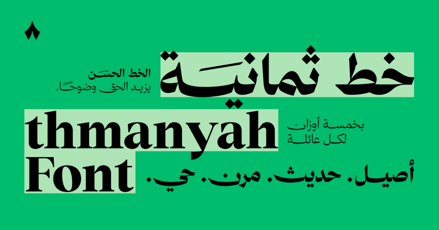 Thmanyah font family specimen — أصيل. حديث. مرن. حي.